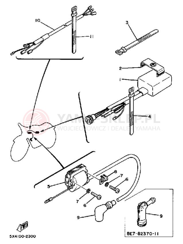 Schemat "układ elektryczny" do Yamaha YZ125J