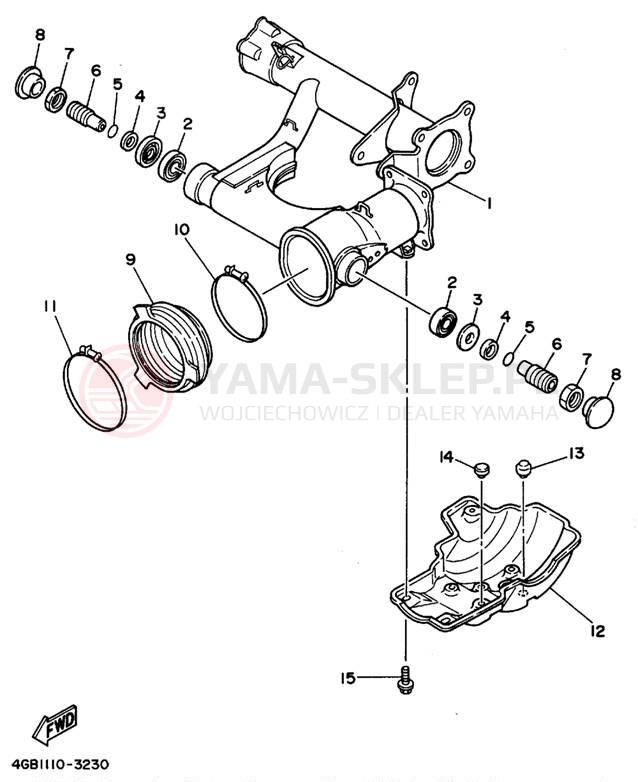 Schemat "REAR ARM - SUSPENSION" do Yamaha KODIAK 4WD YFM400FWF_