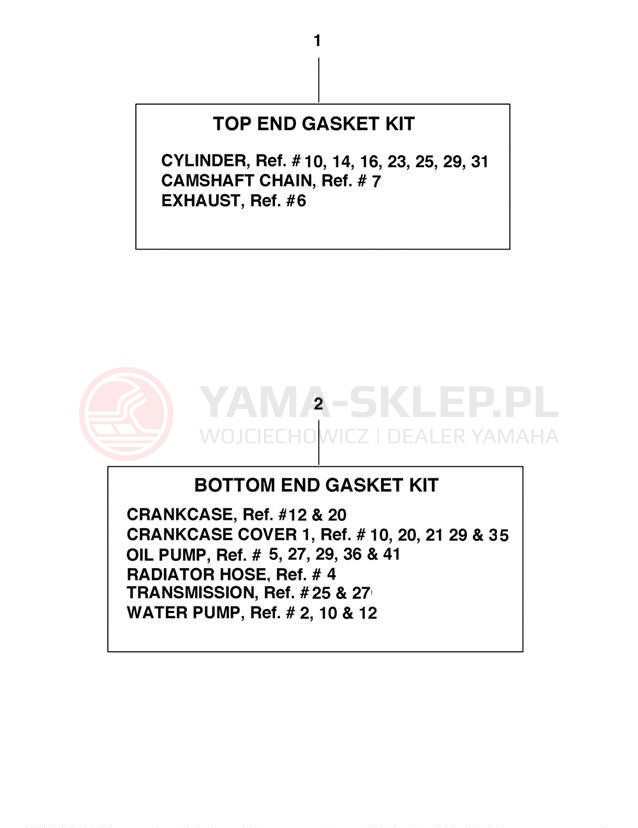 Schemat "częsci" do Yamaha YFZ450 YFZ450XL/YFZ450XGY