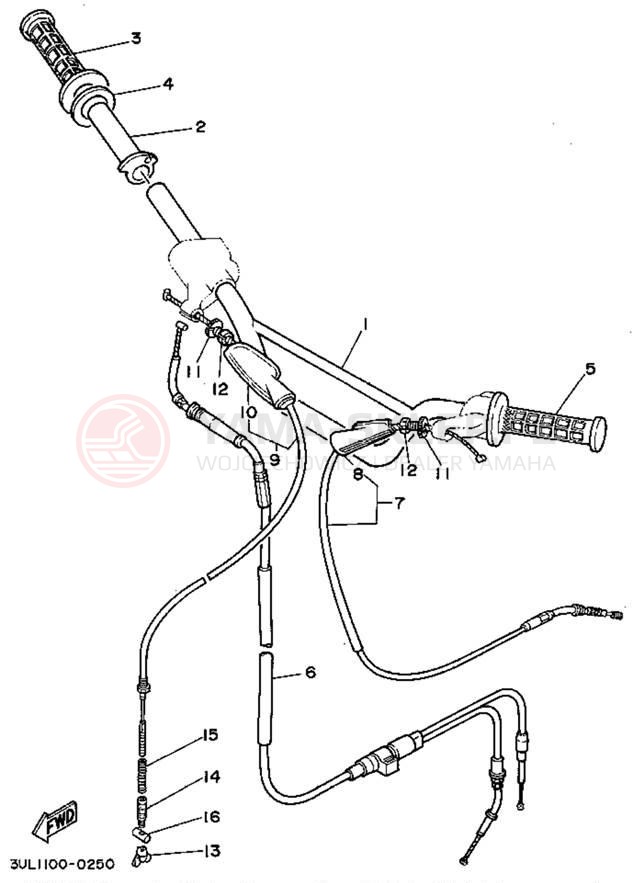 Schemat "Kierownica i osprzęt" do Yamaha RT100G