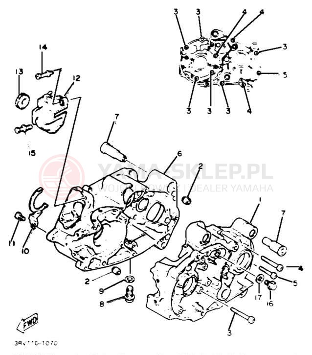 Schemat "Obudowa silnika" do Yamaha Y-ZINGER PW80E