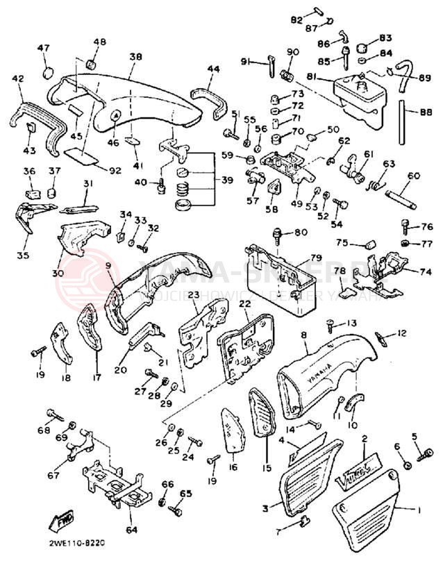 Schemat "Pokrywa boczna" do Yamaha V-MAX 1200 VMX12U/VMX12UC