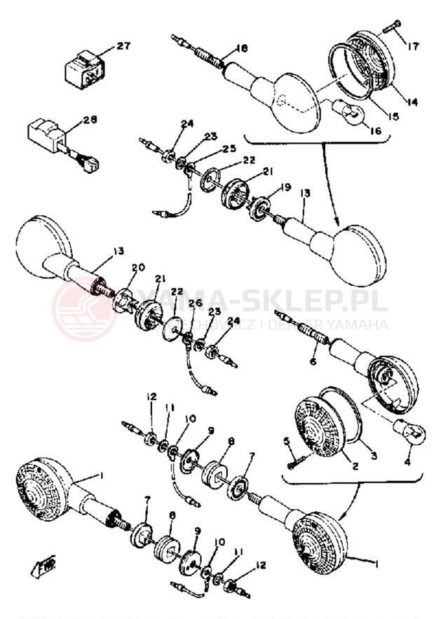 Schemat "kierunkowskazy" do Yamaha XS400 XS400H
