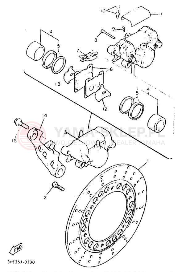 Schemat "Zacisk hamulcowy tylny" do Yamaha FZR600REC