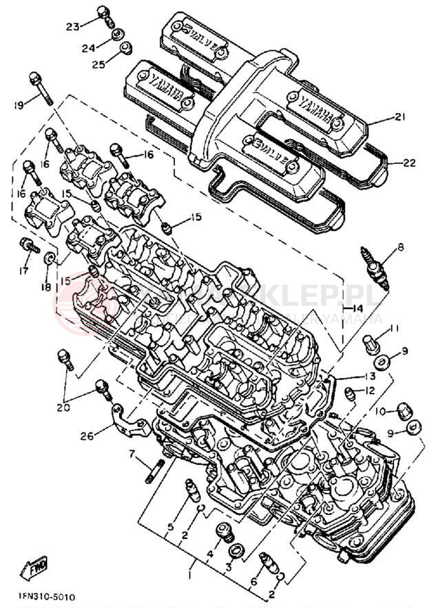 Schemat "głowica" do Yamaha FZ750N