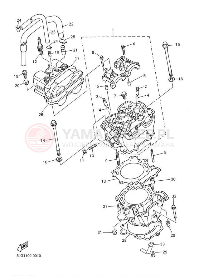 Schemat "cylinder" do Yamaha YZ426F YZ426FP