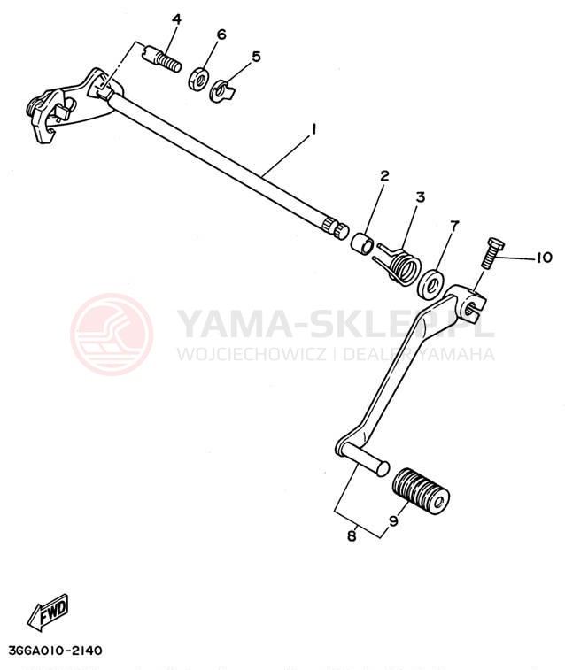 Schemat "Dźwignia zmiany biegów, wałek" do Yamaha BANSHEE YFZ350H_MN