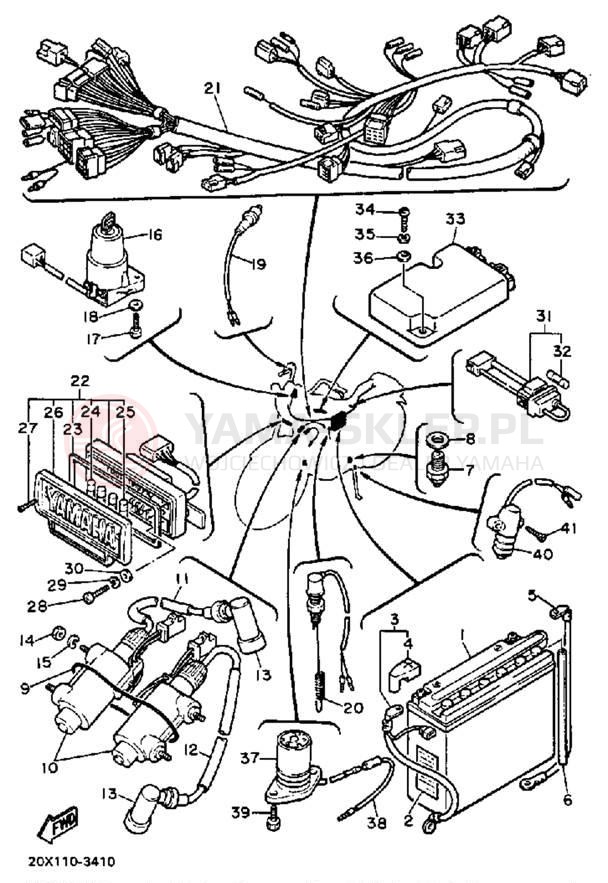 Schemat "układ elektryczny" do Yamaha MIDNIGHT VIRAGO 750 XV750MK