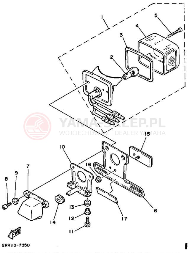 Schemat "lampa tył" do Yamaha YSR50W