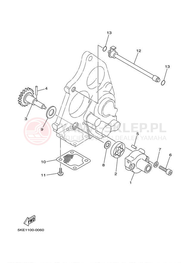 Schemat "Pompa olejowa" do Yamaha TZ250 TZ250M