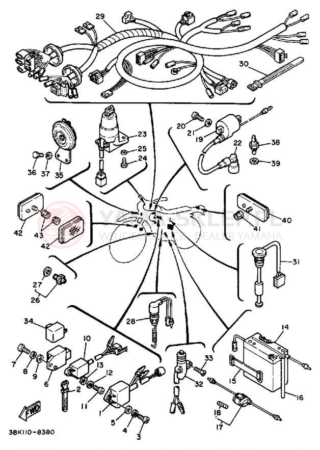 Schemat "układ elektryczny" do Yamaha ENDURO DT50W/DT50LC