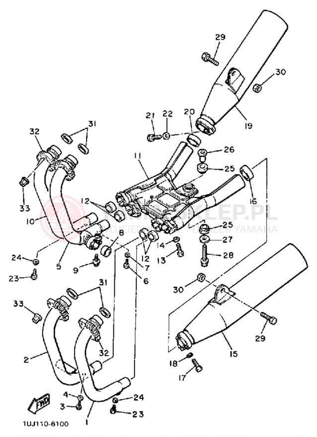 Schemat "Wydech końcowy" do Yamaha RADIAN YX600TC/YX600T