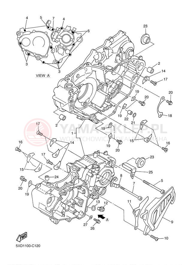 Schemat "Obudowa silnika" do Yamaha YZ450F YZ450FS