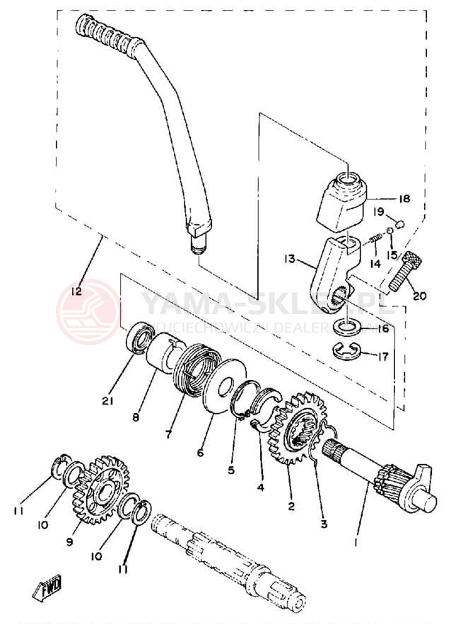 Schemat "kopniak" do Yamaha MX175H