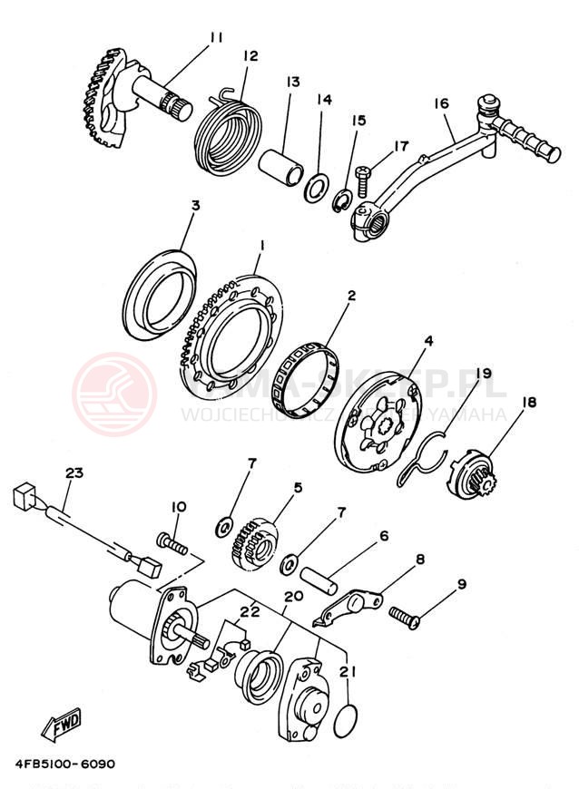 Schemat "rozrusznik" do Yamaha JOG CY50L