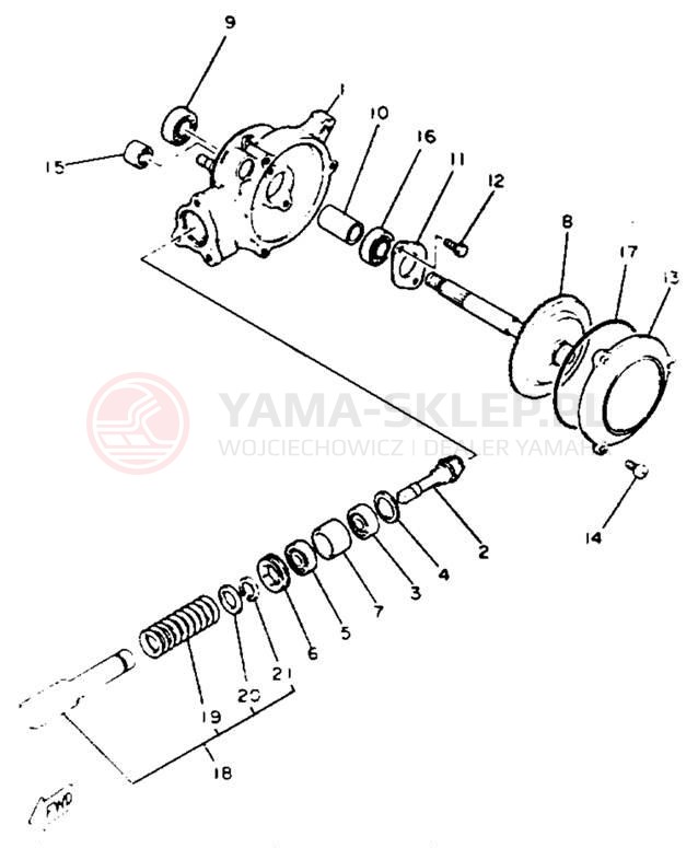 Schemat "Wał napędowy" do Yamaha Y-ZINGER PW50E