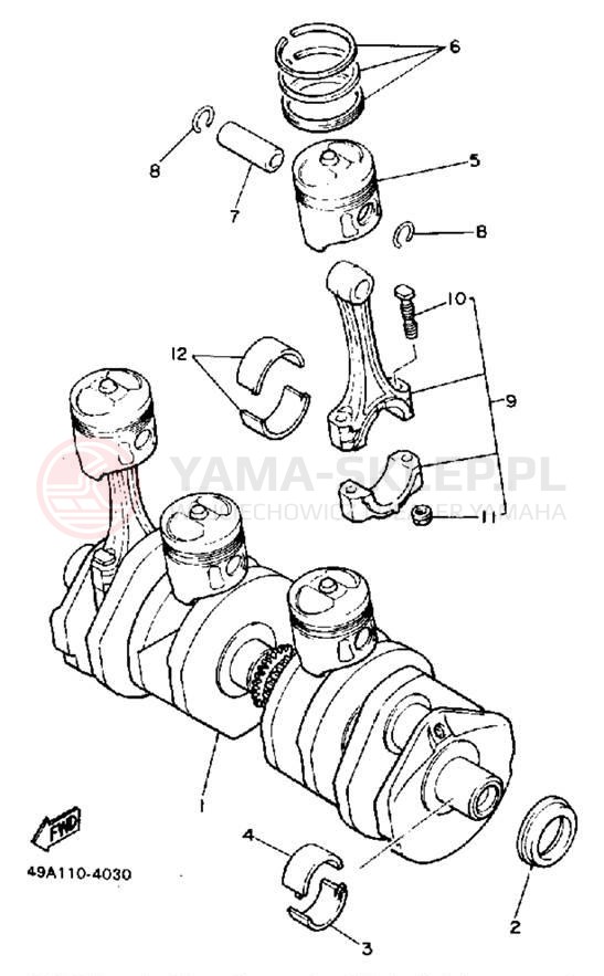 Schemat "Wał korbowy, tłok" do Yamaha FJ600LC/FJ600L