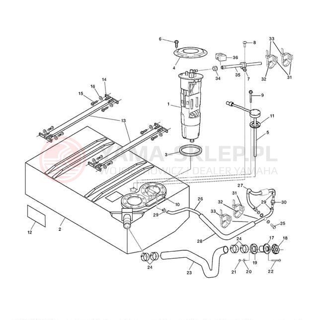Schemat "zbiornik paliwa" do Yamaha SX230 SRT1000AE