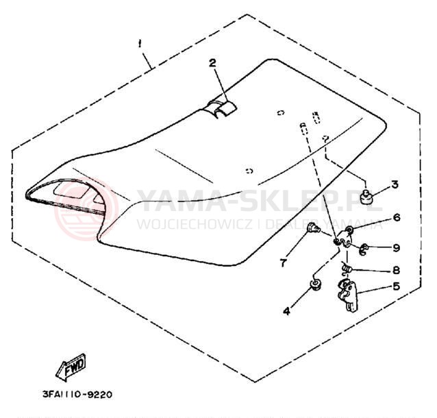Schemat "siedzenie" do Yamaha BREEZE YFA1B