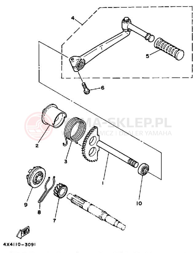 Schemat "rozrusznik" do Yamaha Y-ZINGER PW50T