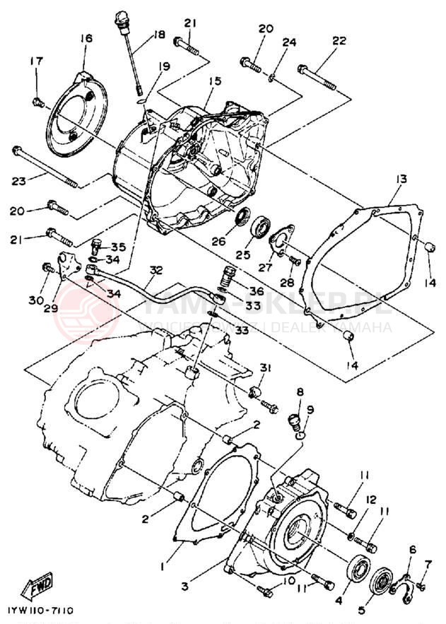 Schemat "Pokrywa silnika" do Yamaha YFM350ERT