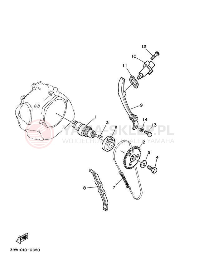 Schemat "Rozrząd - łańcuszek" do Yamaha TT-R225 TTR225S/TTR225SC