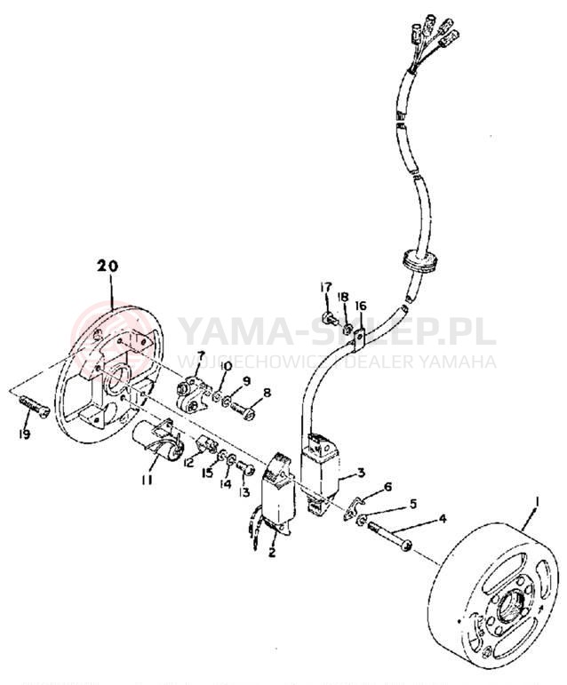 Schemat "Układ zapłonowy" do Yamaha RD60A