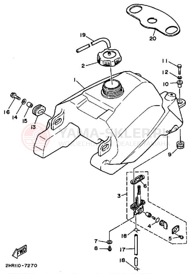 Schemat "zbiornik paliwa" do Yamaha BIG BEAR 4WD YFM350FWW
