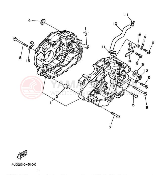 Schemat "Obudowa silnika" do Yamaha SEROW XT225J/XT225JC
