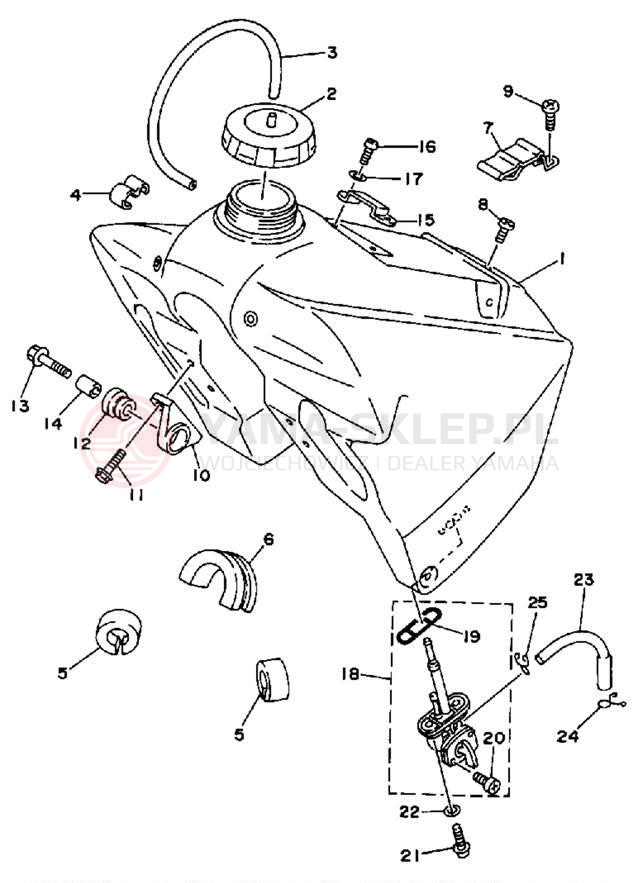 Schemat "zbiornik paliwa" do Yamaha WR200RD