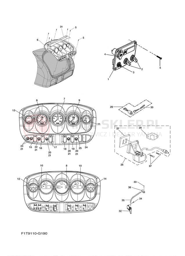 Schemat "układ elektryczny" do Yamaha SX210 FRT1100BG/FRT1100CG