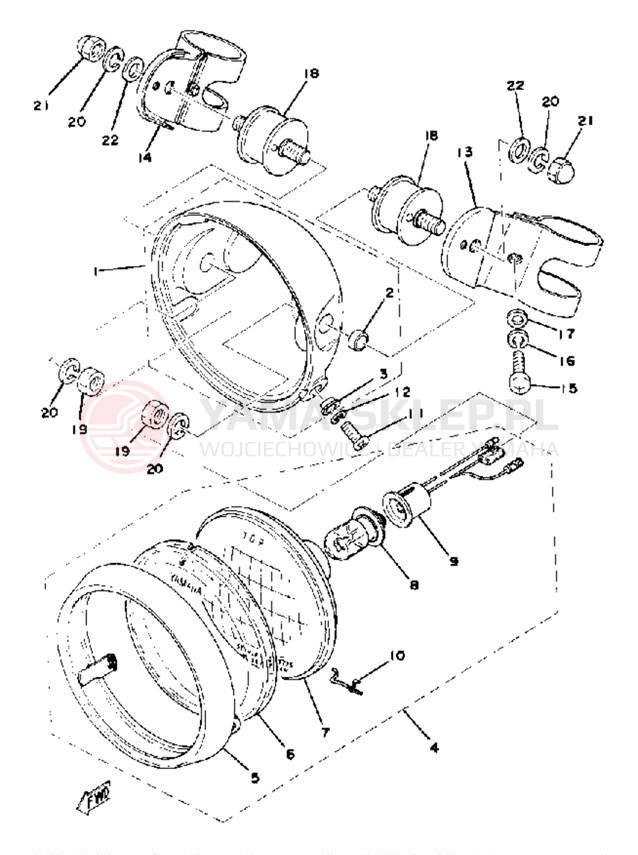 Schemat "Lampa przód" do Yamaha IT175E