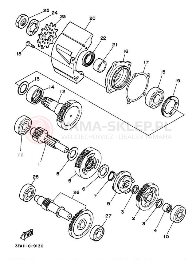 Schemat "Skrzynia biegów " do Yamaha BREEZE YFA1J