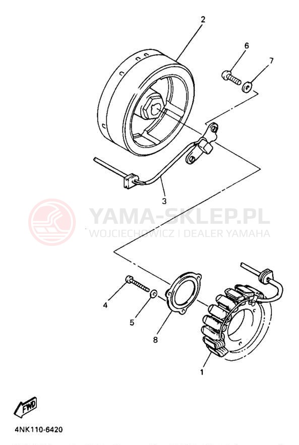 Schemat "prądnica" do Yamaha XVZ13LTJ/XVZ13LTJC