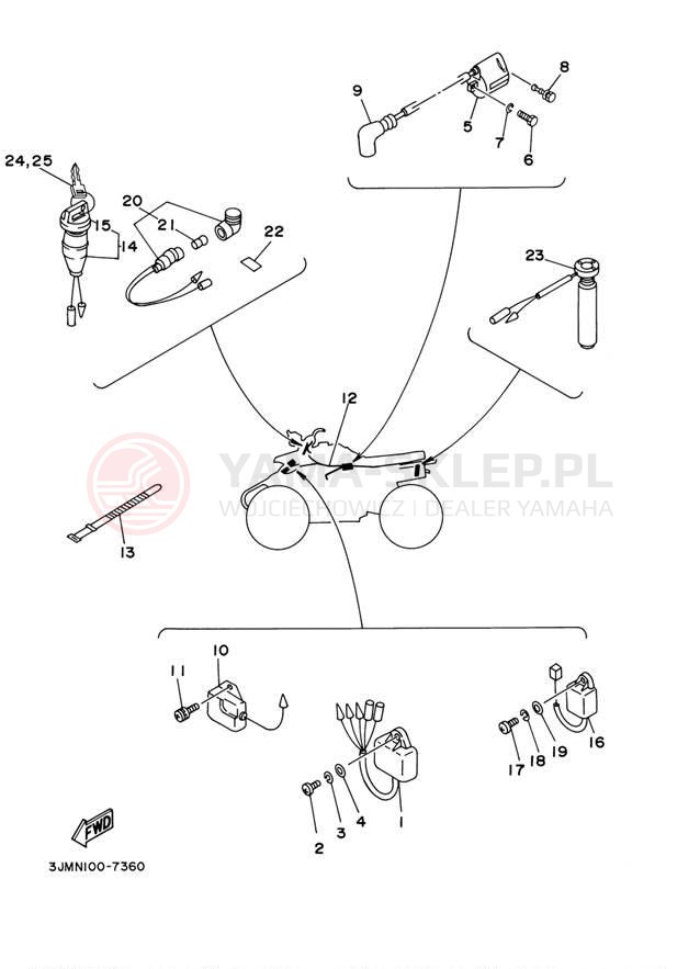 Schemat "układ elektryczny" do Yamaha BLASTER YFS200N