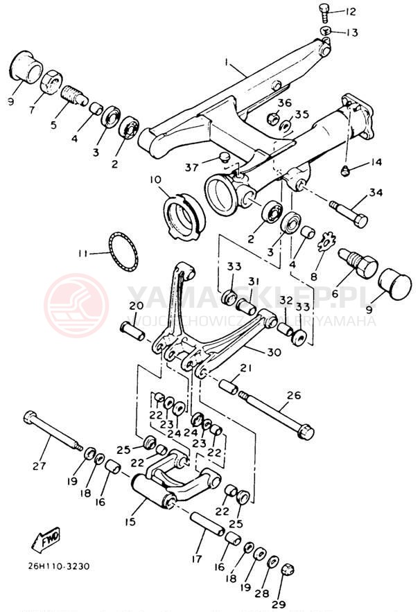 Schemat "wahacz" do Yamaha XVZ12TDK