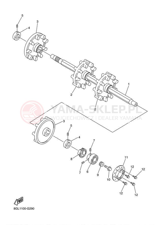 Schemat "Układ napędowy" do Yamaha FX NYTRO XTX FX10XTBL/FX10XTBB
