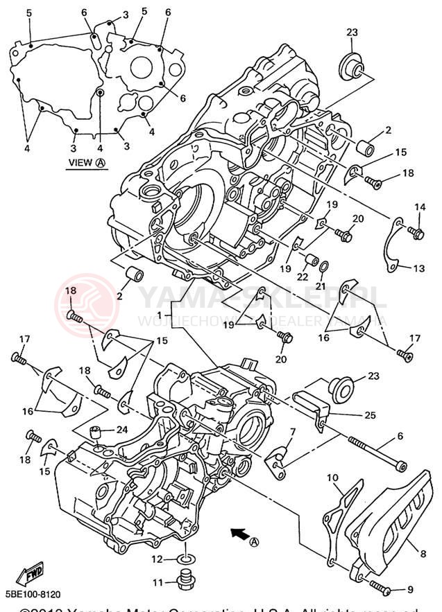 Schemat "Obudowa silnika" do Yamaha YZ400FL