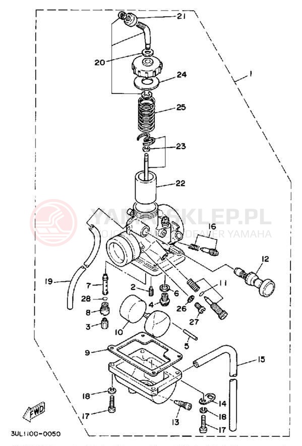 Schemat "Gaźnik" do Yamaha RT100D