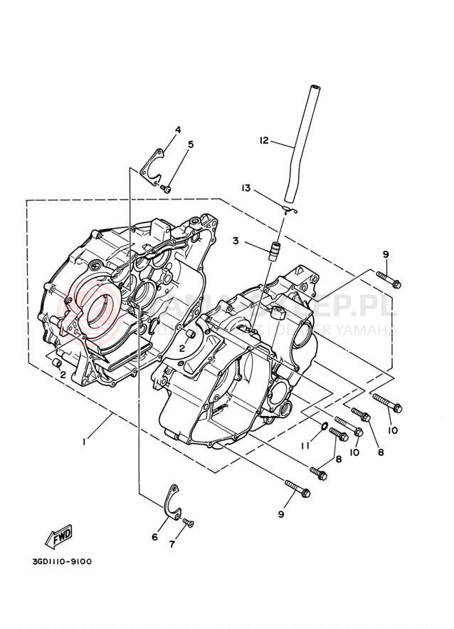 Schemat "Obudowa silnika" do Yamaha WARRIOR YFM350XR/YFM350XRC