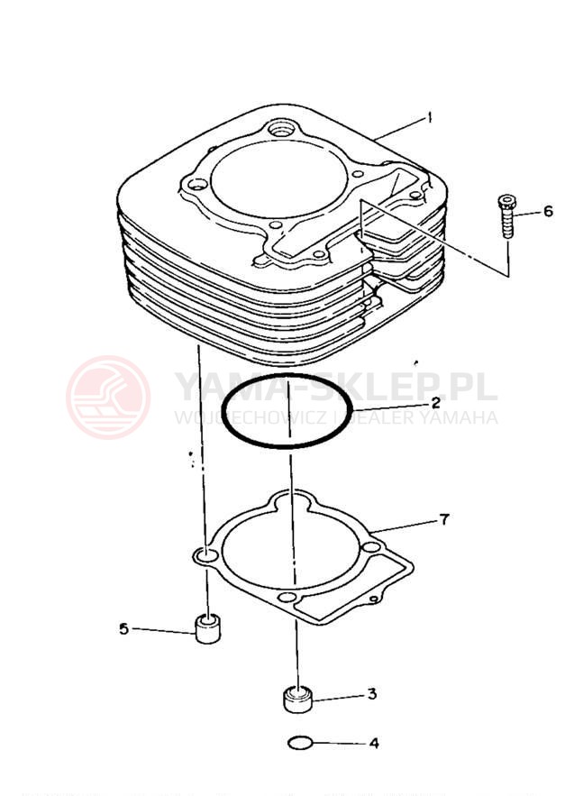 Schemat "cylinder" do Yamaha BIG BEAR 4WD YFM350FWB