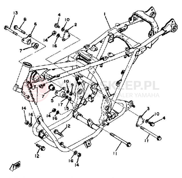 Schemat "rama" do Yamaha XS400G