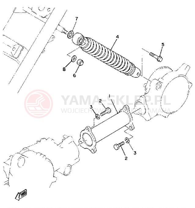 Schemat "wahacz, zawieszenie tył" do Yamaha LC50G