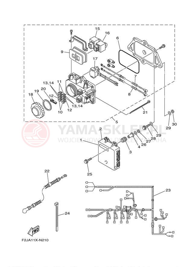 Schemat "układ elektryczny" do Yamaha 212SS CALIFORNIA XAT1800CLN