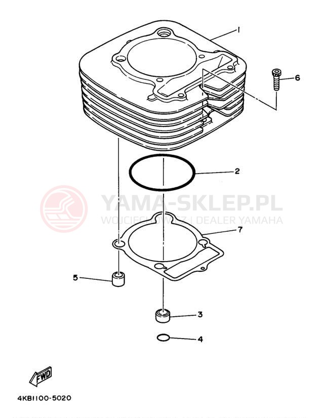 Schemat "cylinder" do Yamaha WOLVERINE YFM35FXK