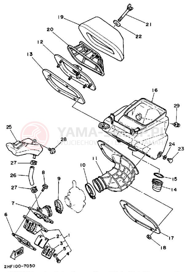 Schemat "Filtr powietrza" do Yamaha YZ80W