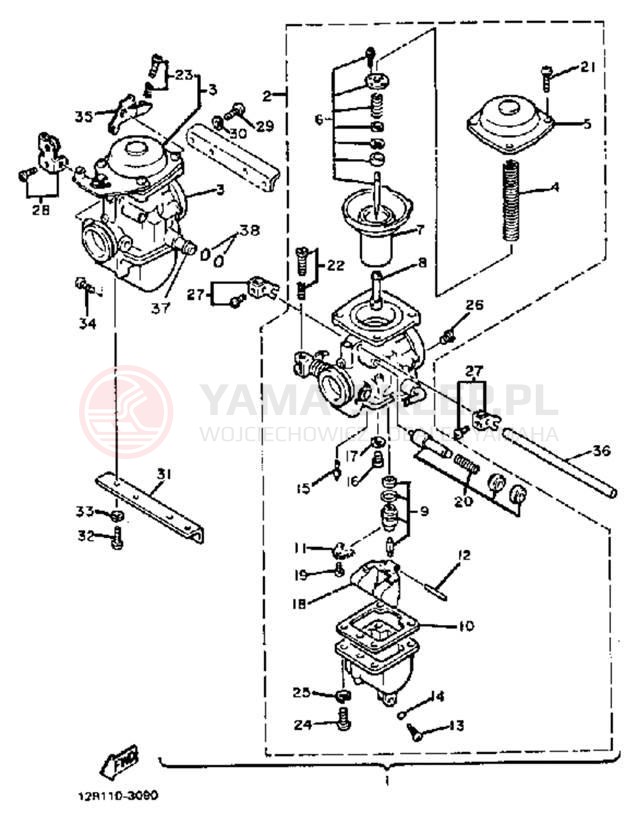 Schemat "Gaźnik" do Yamaha XS400K