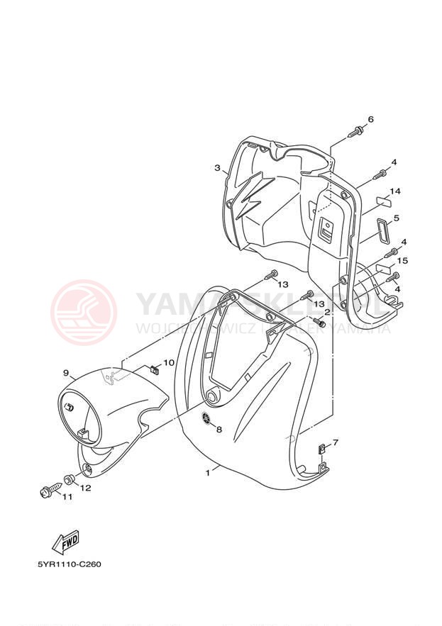 Schemat "Nadwozie przód" do Yamaha VINO 125 YJ125W