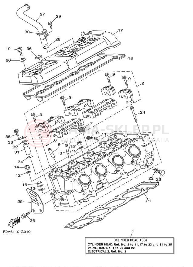 Schemat "głowica" do Yamaha 212SS FAT1100BG