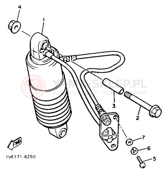 Schemat "zawieszenie tył" do Yamaha XVZ13TC/XVZ13T